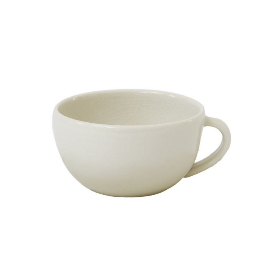 Quartz White Handcrafted Ceramic Cappuccino Cup