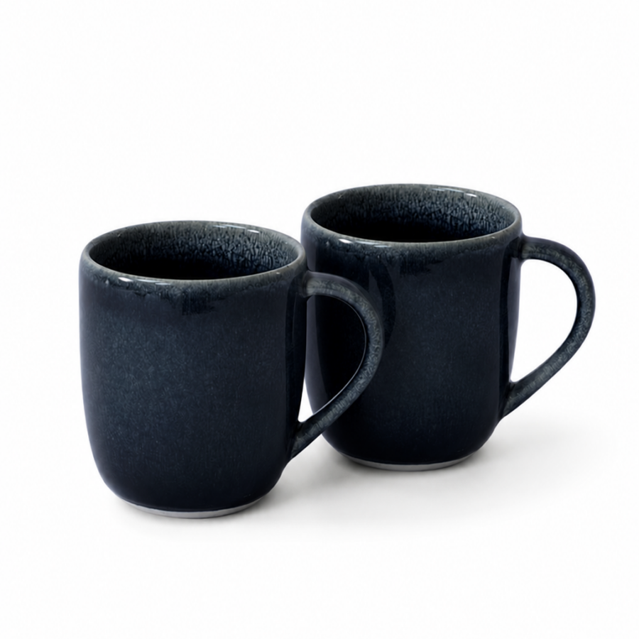 Midnight Blue Stoneware Two-Piece Mug Set