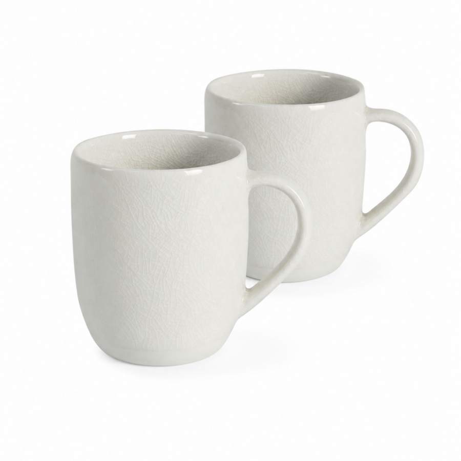 Textured Quartz White Two-Piece Mug Set