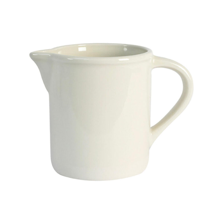 Contemporary Chalk White Stoneware Pitcher